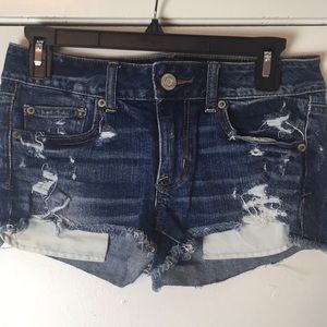American Eagle Dark Wash Shortie Shorts